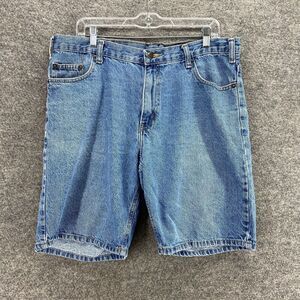 RK Brand Shorts Men 38 Blue Denim Light Wash Bermuda Flat Front Mid Rise Casual